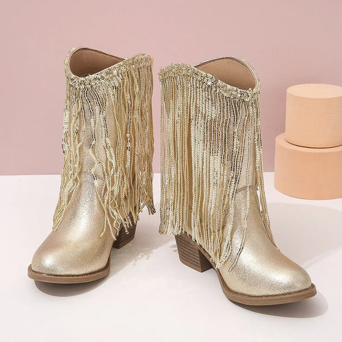 Girls Boots Autumn Winter Toddler Kids Princess Fashion Middle Calf