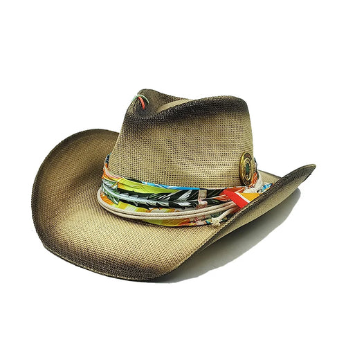 Western Cowboy Straw hat women Fashion Large Brim straw hat Party