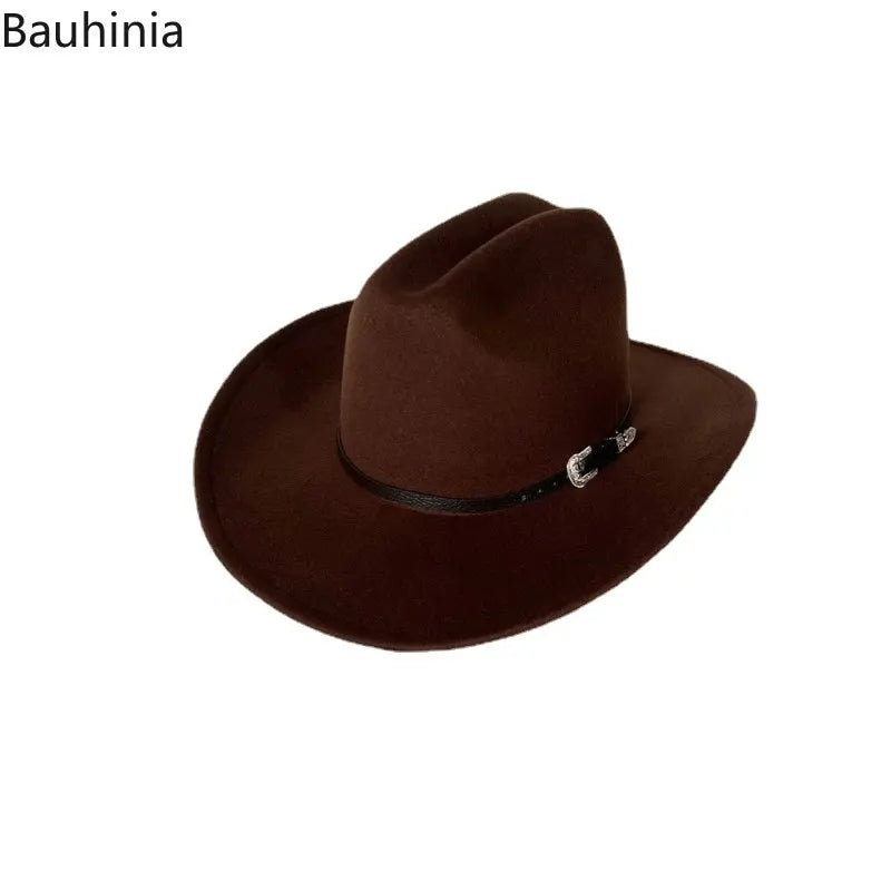 Bauhonia Vintage Western Cowboy Hat For Men Women Wide Brim Gentleman