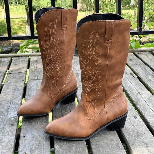 Winter Punk Boots Fashion Slip on Shoes Ladies Elegant Thick Sole Long