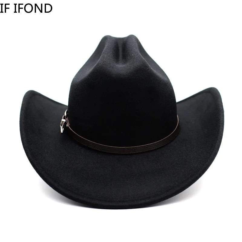 Vintage Western Cowboy Hat For Men's Gentleman Lady Jazz Cowgirl With