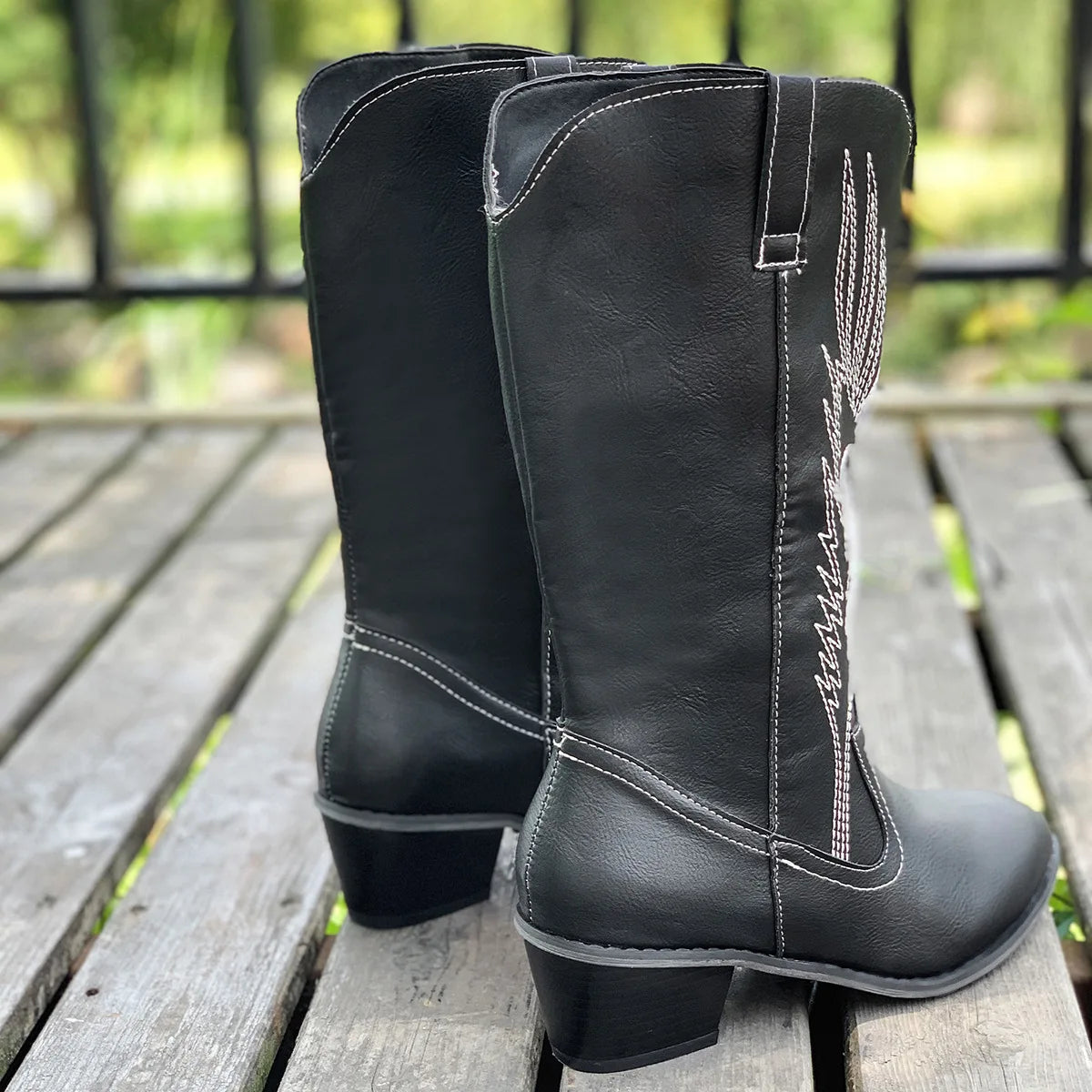 Winter Punk Boots Fashion Slip on Shoes Ladies Elegant Thick Sole Long