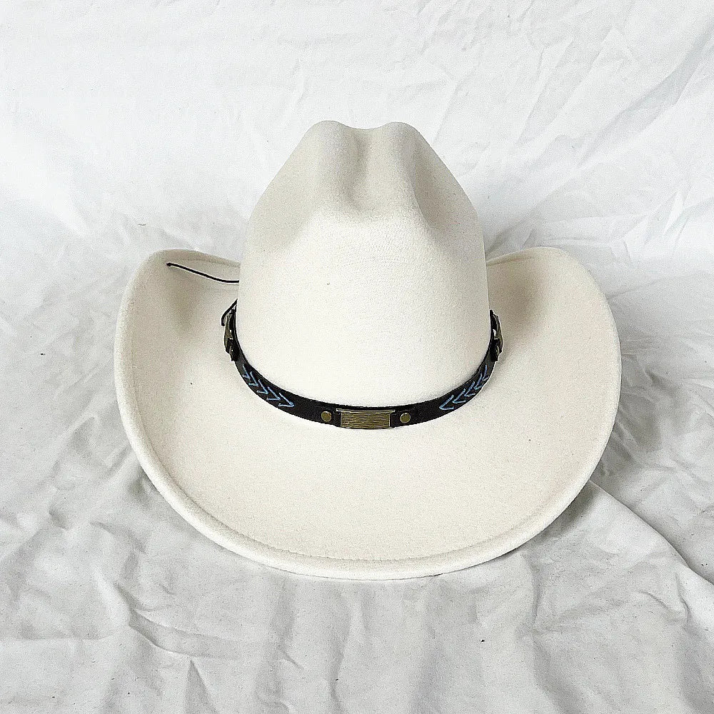 Fedora hat accessories, cow belt, men's and women's straw hat, cowboy