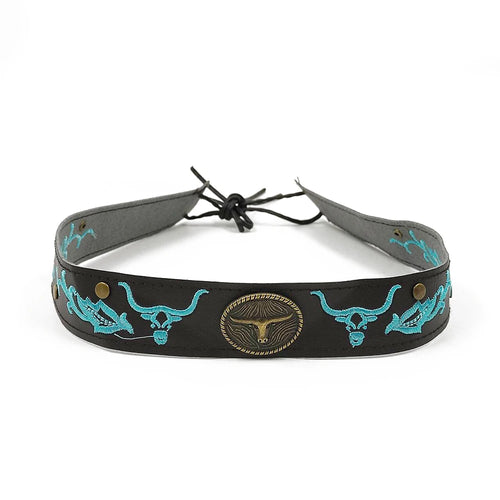 New embroidered bull head accessories men's cowboy hat belt decoration