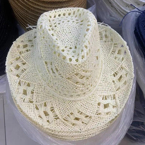 Western Cowboy Straw hat women Fashion Large Brim straw hat Party