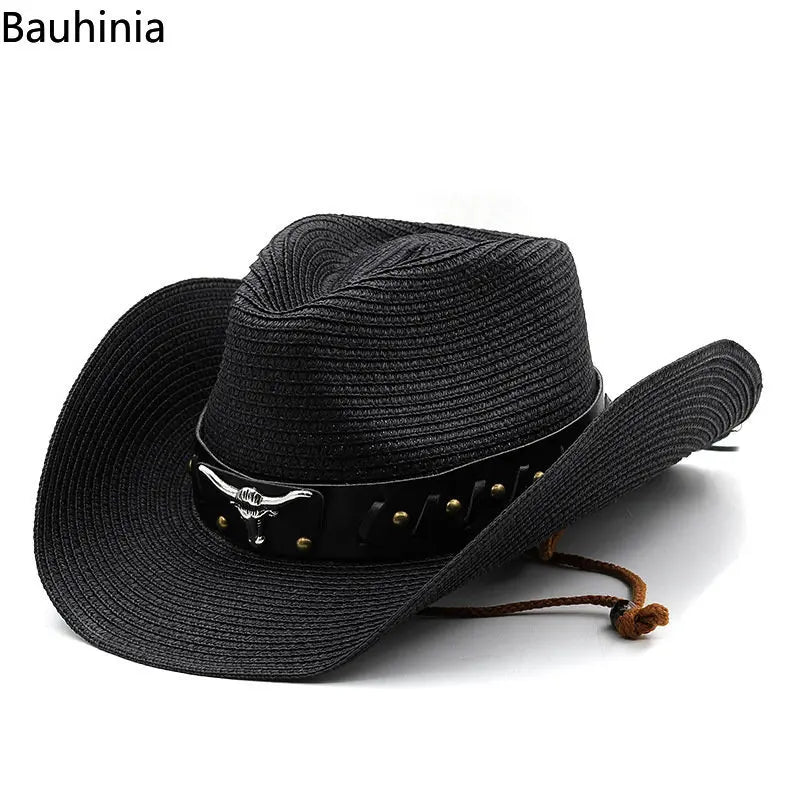 Bauhinia New Straw Western Cowboy Hats For Men Women Summer Outdoor