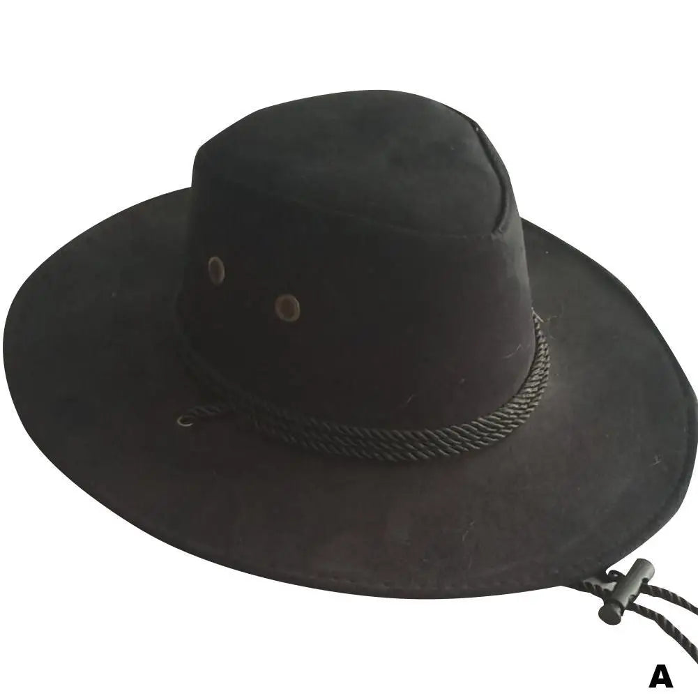 New Cowboy Hat Suede Look Wild West Fancy Dress Men Wholesale Brim Cap