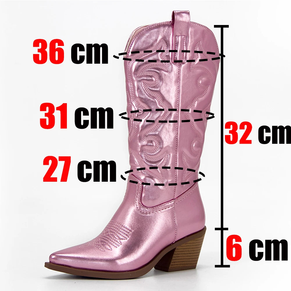 Chunky Heels Crazy Colored CowGurl Boots