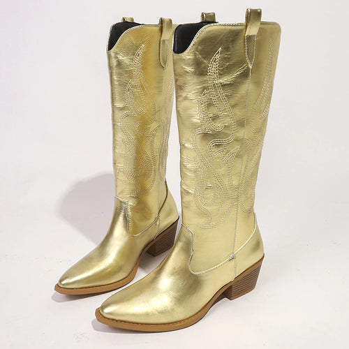 Metallic Silver Gold CowGurl Boots