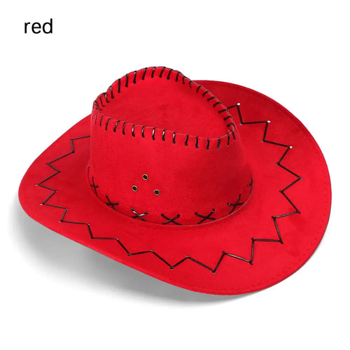 Women Men Cowboy Hat Western Suede Cowgirl Hats Fashion West Fancy