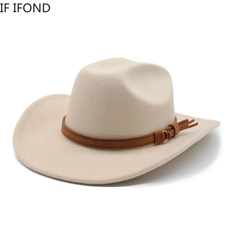 Winter Autumn Men's Western Women Cowboy Hat For Gentleman Lady
