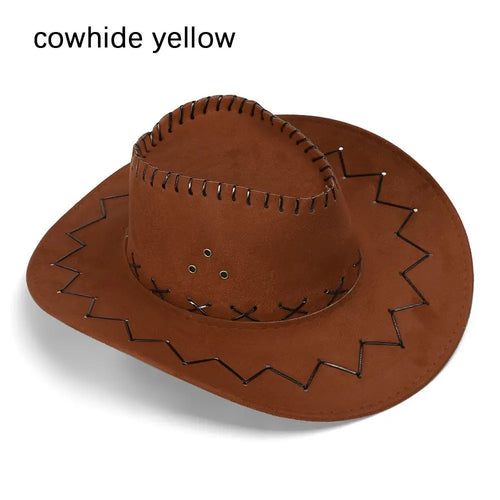 Unisex Cowboy Hat Suede Fashion Cowboy Cap Womens Mens Hat Practical
