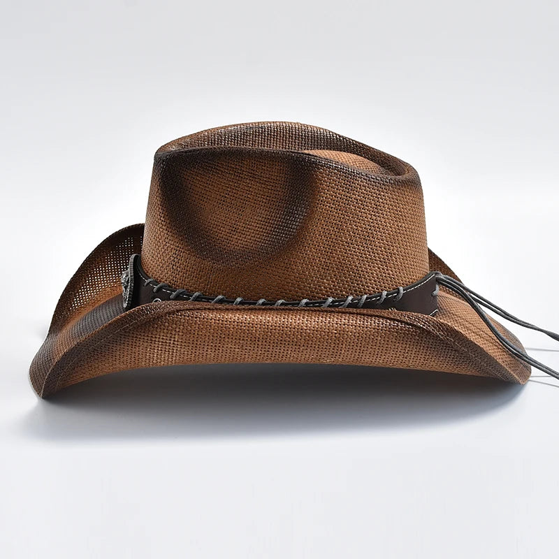 New Men's Women's Vintage Western Cowboy Hat Handmade Straw Weaving