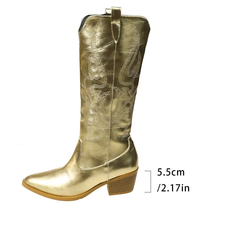 Metallic Silver Gold CowGurl Boots