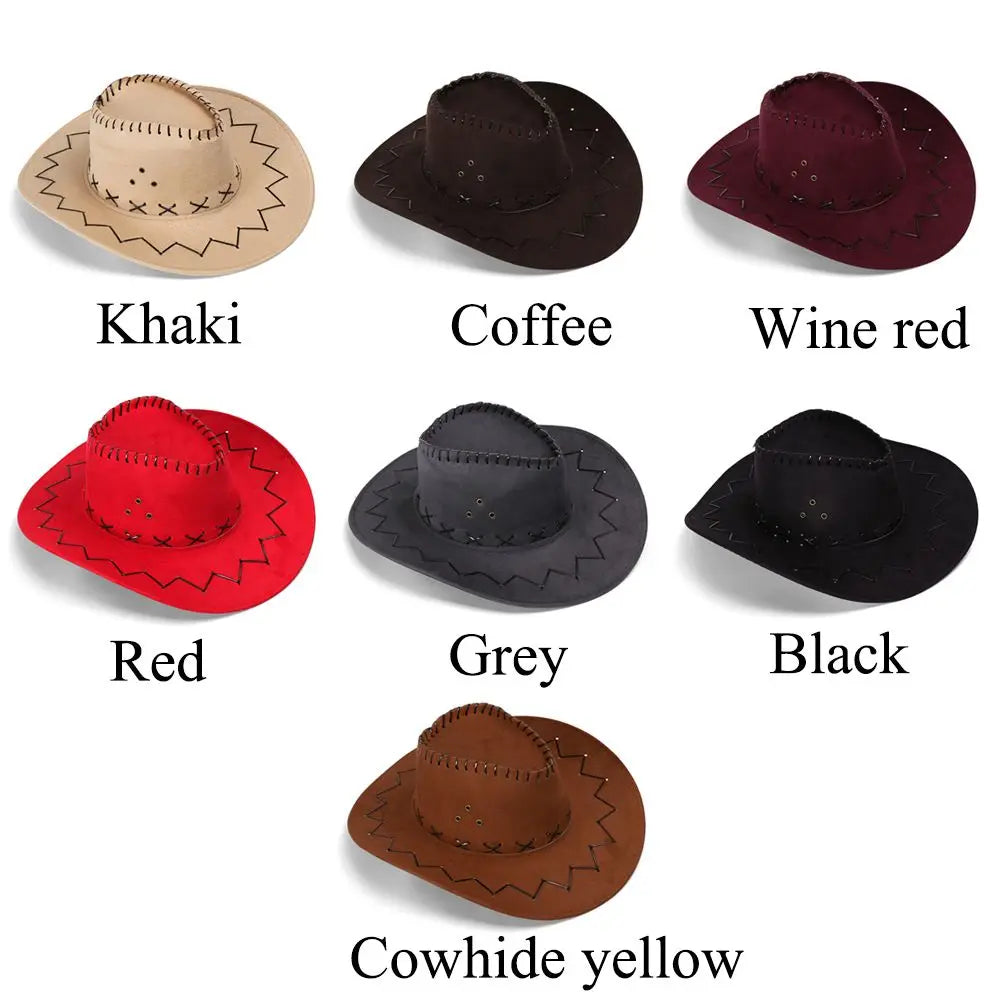 Unisex Cowboy Hat Suede Fashion Cowboy Cap Womens Mens Hat Practical