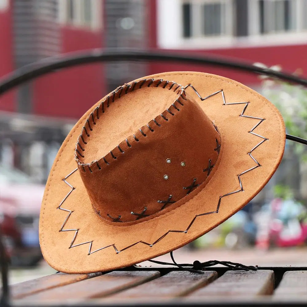 Women Men Cowboy Hat Western Suede Cowgirl Hats Fashion West Fancy