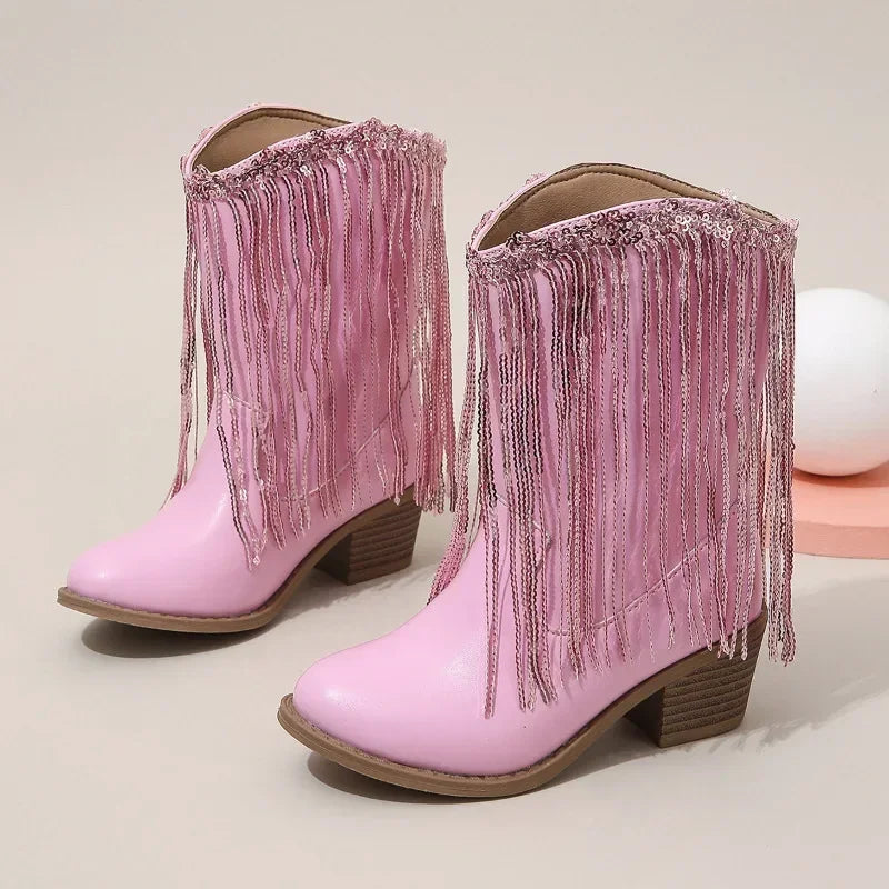 Girls Boots Autumn Winter Toddler Kids Princess Fashion Middle Calf