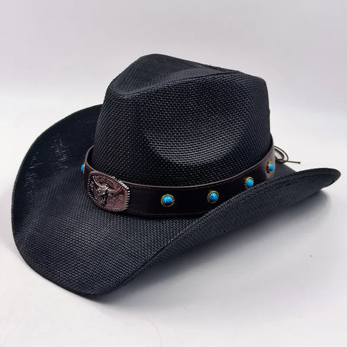 Western Cowboy Straw hat women Fashion Large Brim straw hat Party