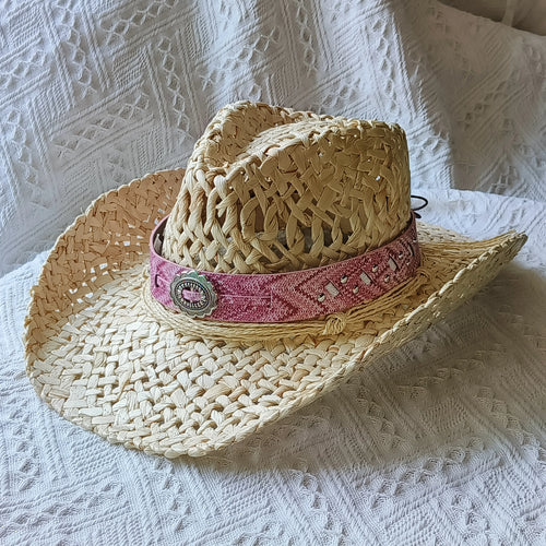 cowboy straw hat wholesale natural corn grass handmade cowboy hats For