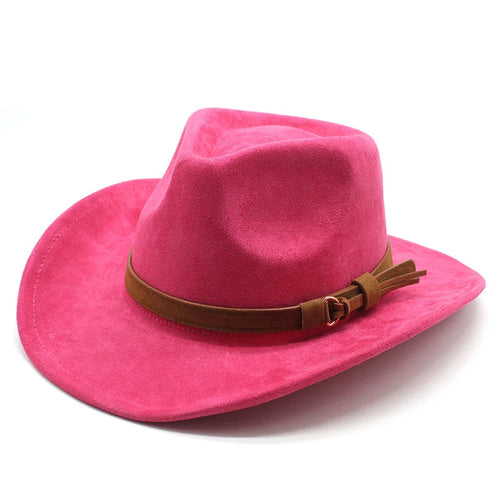 New Wome Men Black Suede Chapeu Western Cowboy Hat Gentleman Jazz