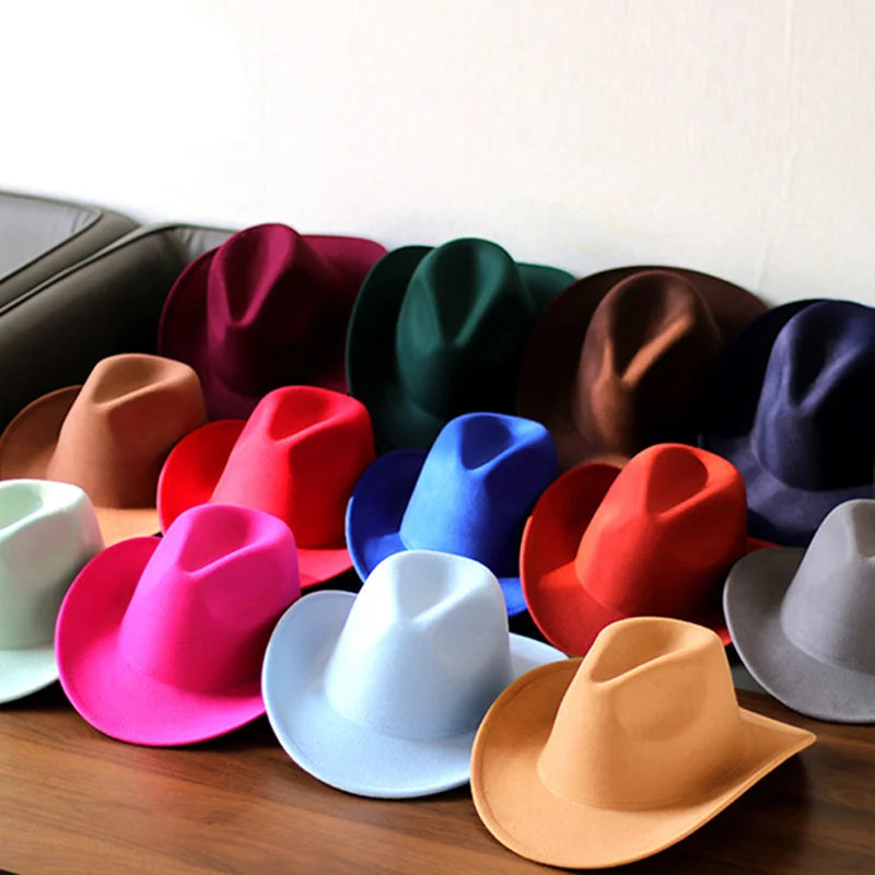 Cowboy hat cow head accessories cowboy hat monochrome felt hat men and