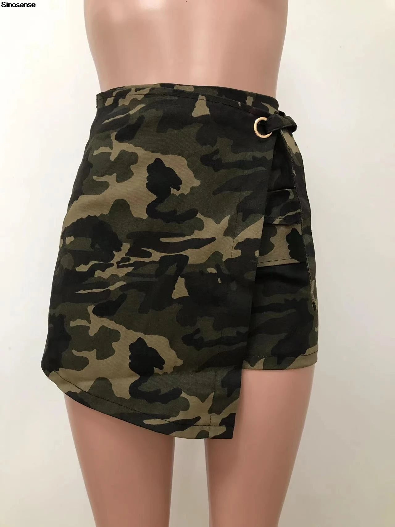 High Waisted Camo Cargo Shorts Skirts