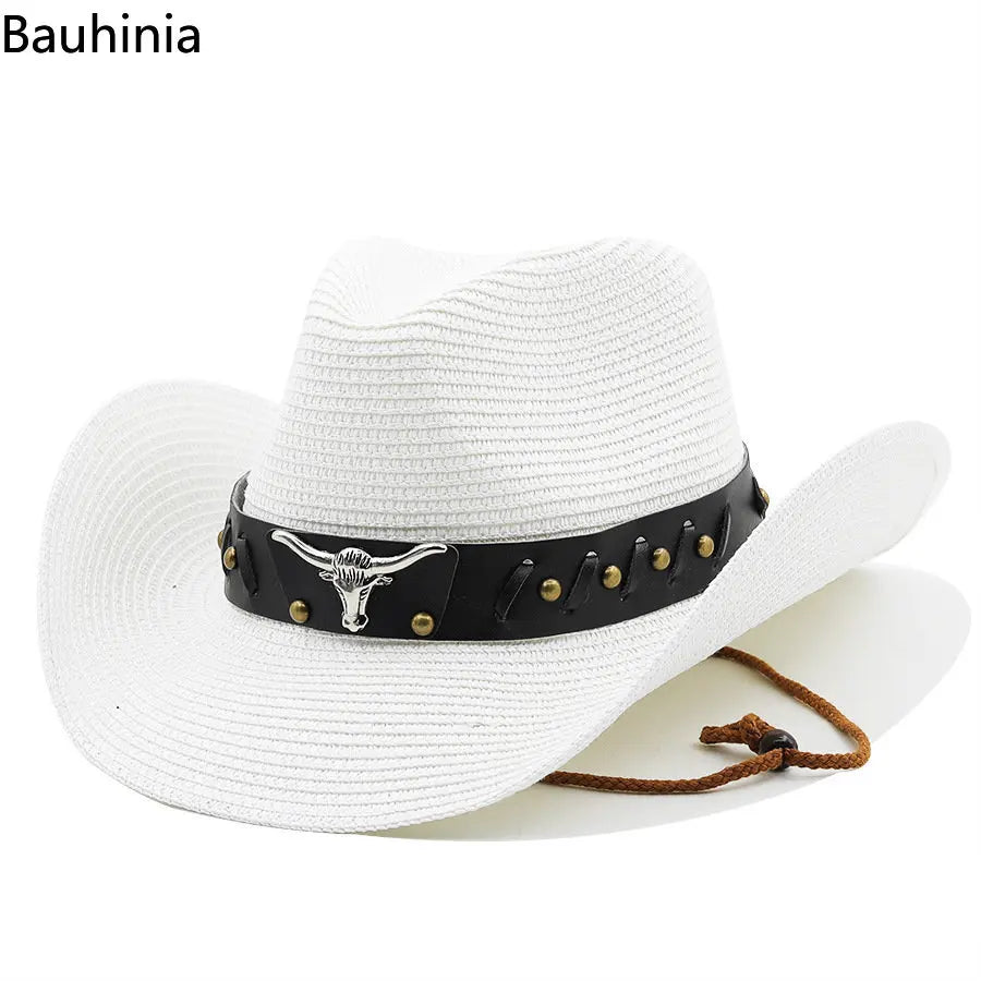 Bauhinia New Straw Western Cowboy Hats For Men Women Summer Outdoor