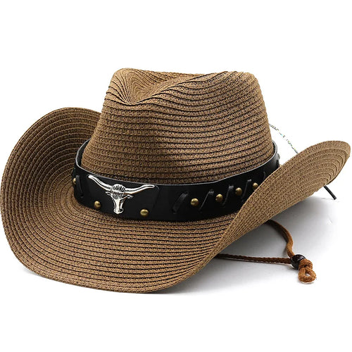 Bauhinia New Straw Western Cowboy Hats For Men Women Summer Outdoor