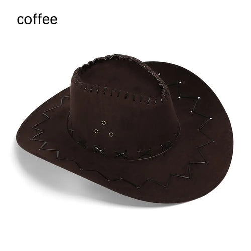 Unisex Cowboy Hat Suede Fashion Cowboy Cap Womens Mens Hat Practical