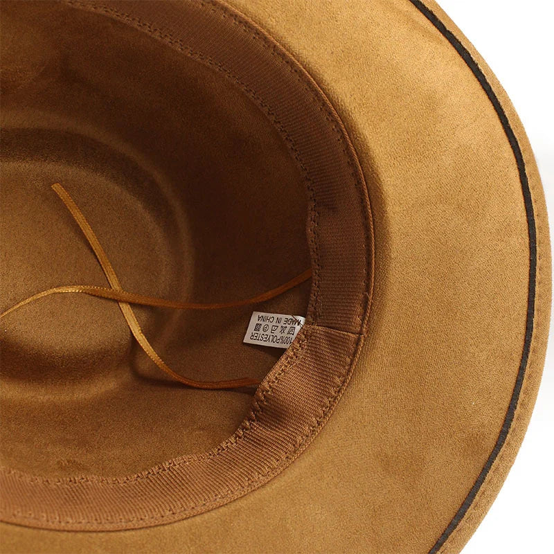New Wome Men Black Suede Chapeu Western Cowboy Hat Gentleman Jazz