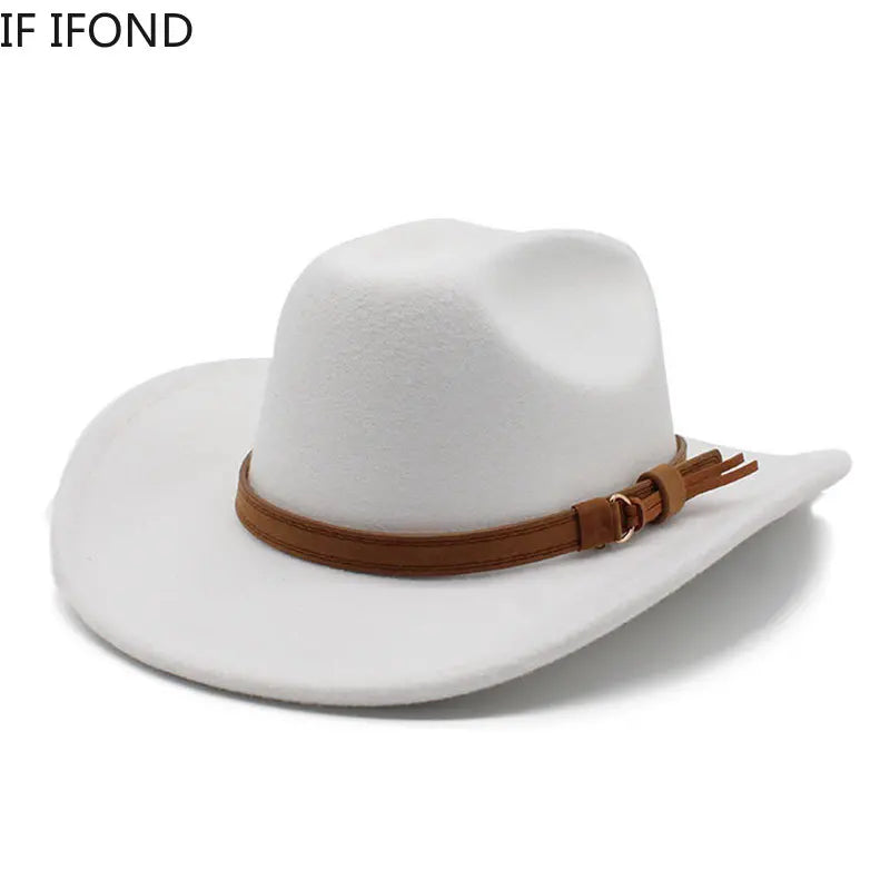 Winter Autumn Men's Western Women Cowboy Hat For Gentleman Lady