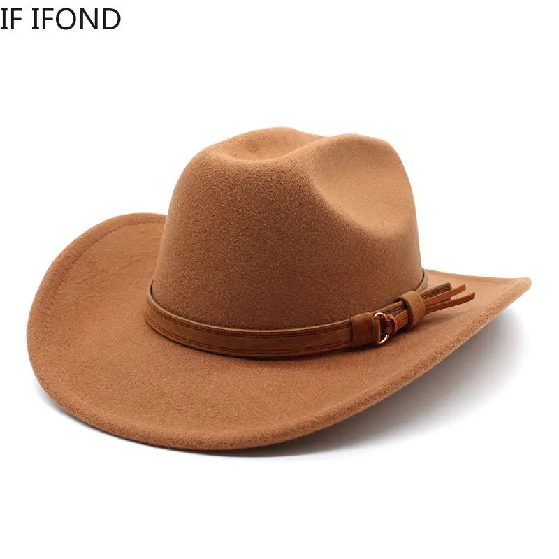 Winter Autumn Men's Western Women Cowboy Hat For Gentleman Lady