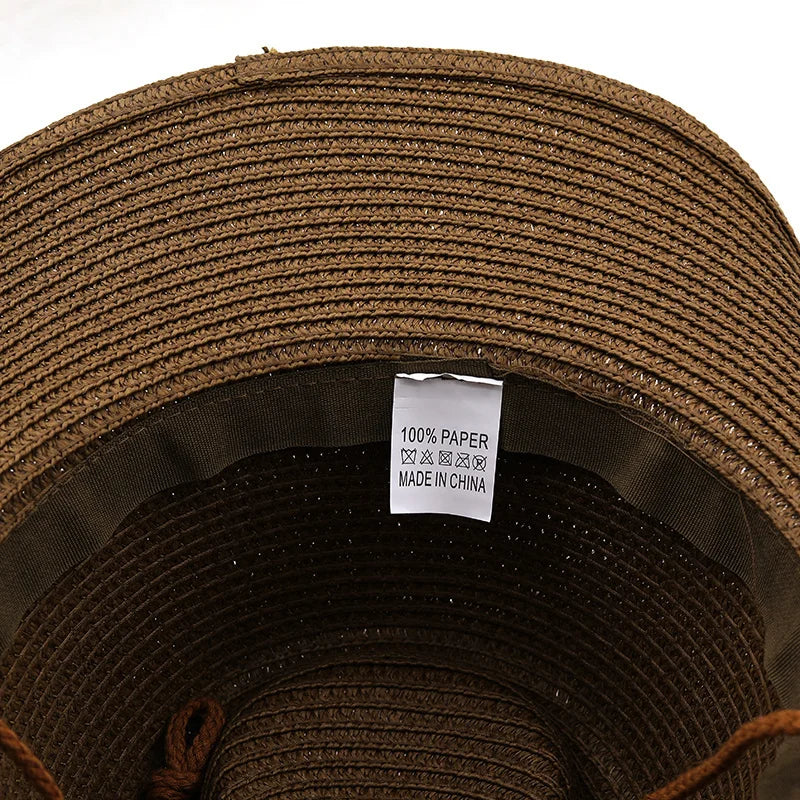 New Summer Men Women Straw Hollow Western Cowboy Hat Elegant Lady Punk
