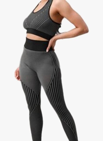 2 Piece Outfits for Women's - Seamless Ribbed Yoga Outfits Sports