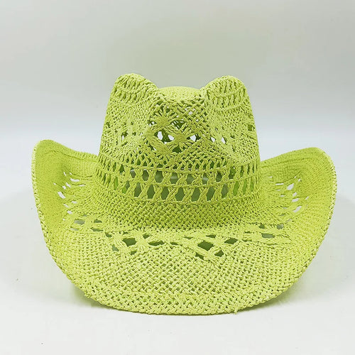Western Cowboy Straw hat women Fashion Large Brim straw hat Party