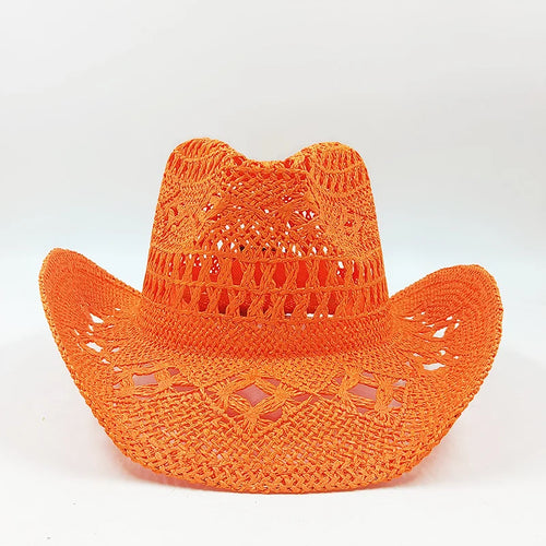 Western Cowboy Straw hat women Fashion Large Brim straw hat Party