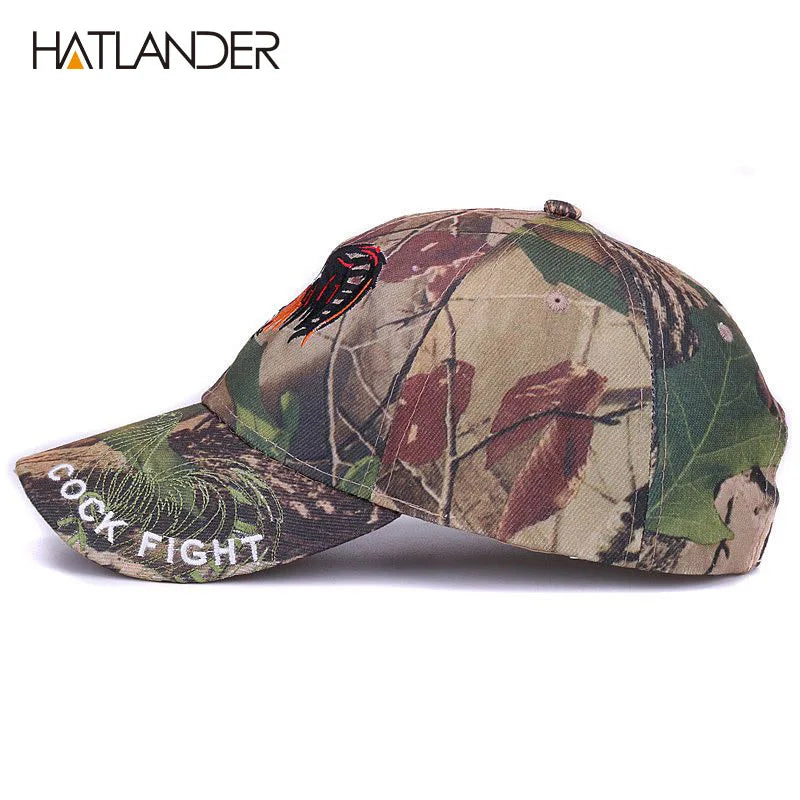 [HATLANDER]Outdoor camo embroidery COCK baseball caps for women mens