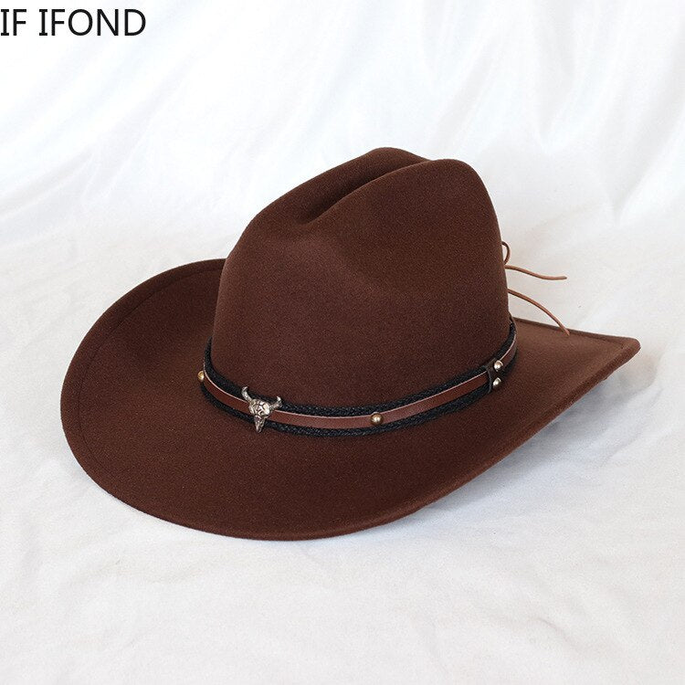 New Vintage Western Cowboy Hat | Western Cowboy Wide Cowboy Hat - New