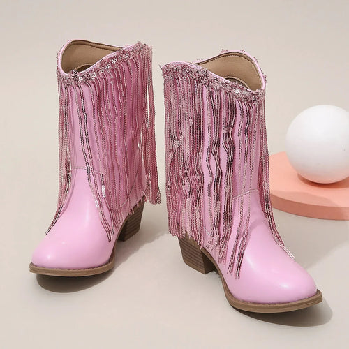 Girls Boots Autumn Winter Toddler Kids Princess Fashion Middle Calf