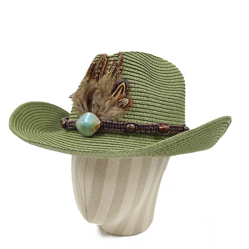 Cowboy Hat 2023 Summer Thin Straw Hat Men's Gentleman Women's Jazz