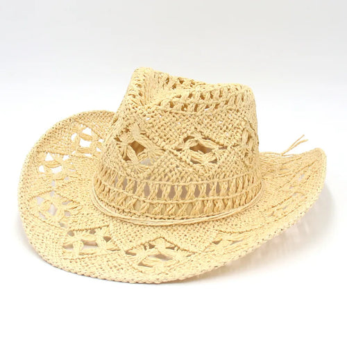 Straw Hat for Women Men Summer Handmade Classic Vintage Hollow Out