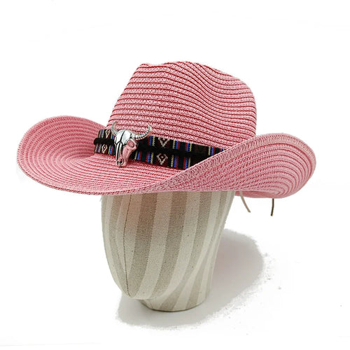 Cowboy Hat 2023 Summer Thin Straw Hat Men's Gentleman Women's Jazz