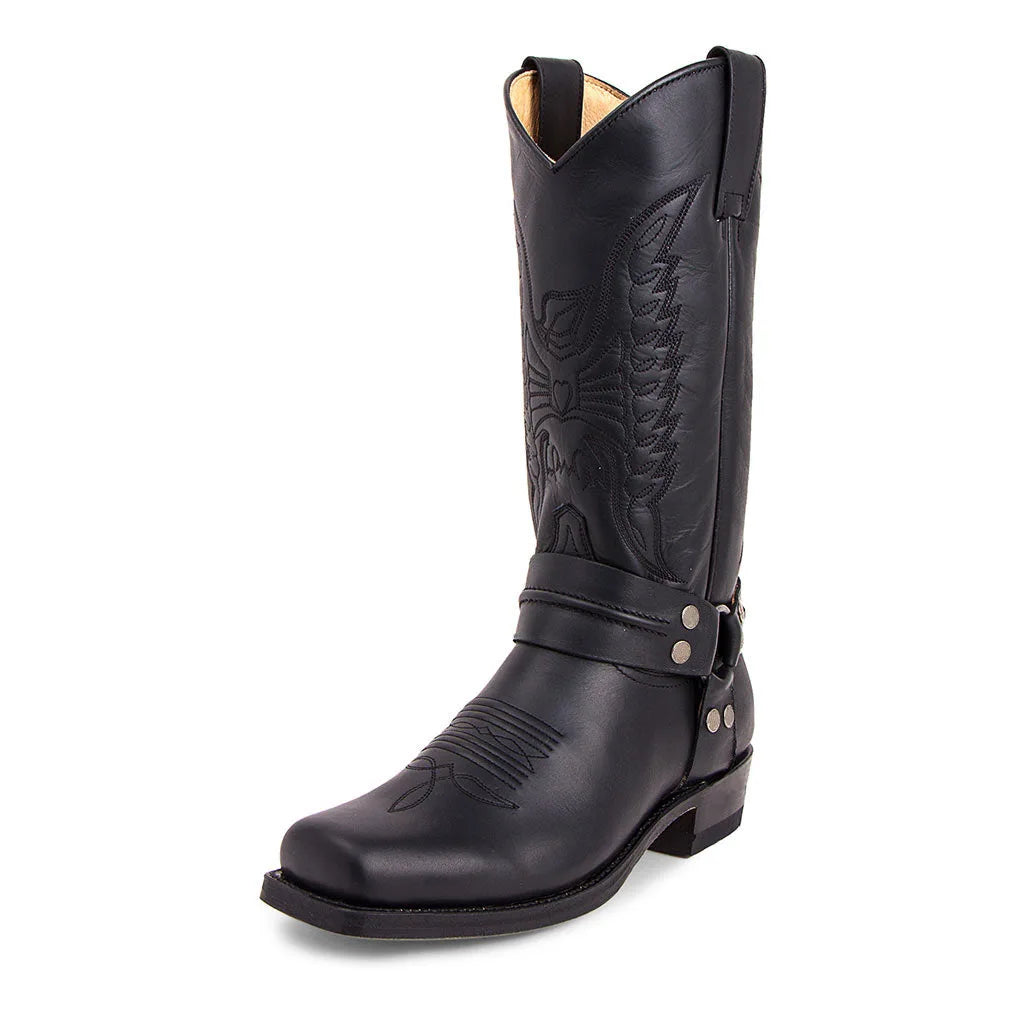 2023 New Western Cowboy Boots Black Brown Faux Leather Winter Shoes