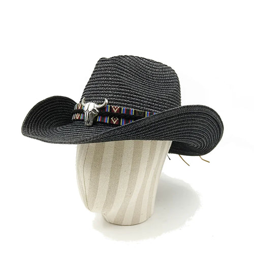 Cowboy Hat 2023 Summer Thin Straw Hat Men's Gentleman Women's Jazz