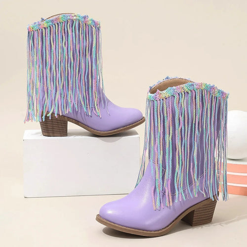 Girls Boots Autumn Winter Toddler Kids Princess Fashion Middle Calf
