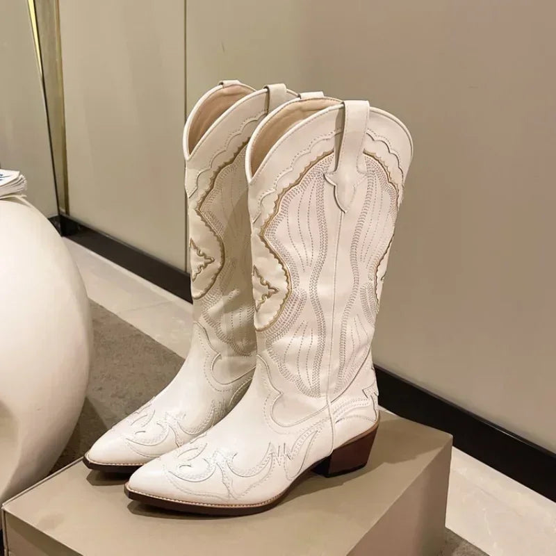 Vintage  Women Embroidered CowGurl Boots