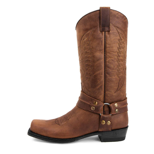 2023 New Western Cowboy Boots Black Brown Faux Leather Winter Shoes