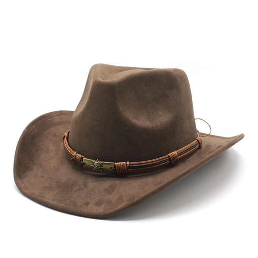 Western Cowboy Hat Jazz Knight Hats For Men Ethnic Style Felt Hats