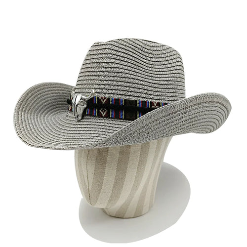 Cowboy Hat 2023 Summer Thin Straw Hat Men's Gentleman Women's Jazz