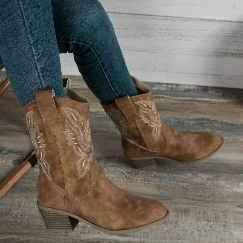 Classic Wedged Suede CowGurl Boots